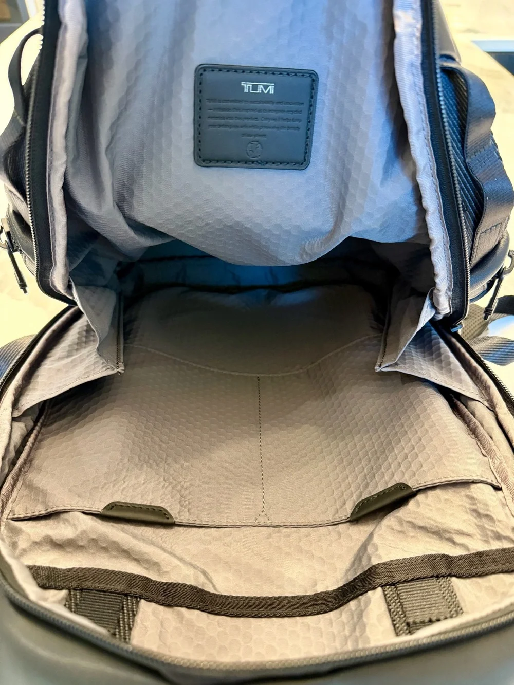 Tumi Alpha Bravo Black Leather Backpack